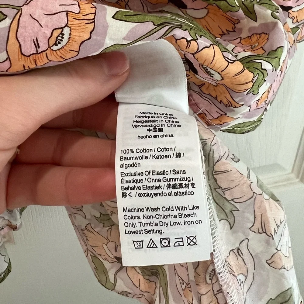 J Crew Smocked-waist mini dress in Liberty Butterfield Poppy fabric